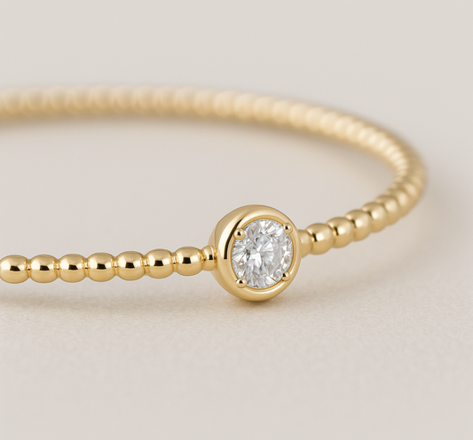 Diamond Flex Bracelet - Bezel Design (0.50cts) in 14KT Yellow Gold