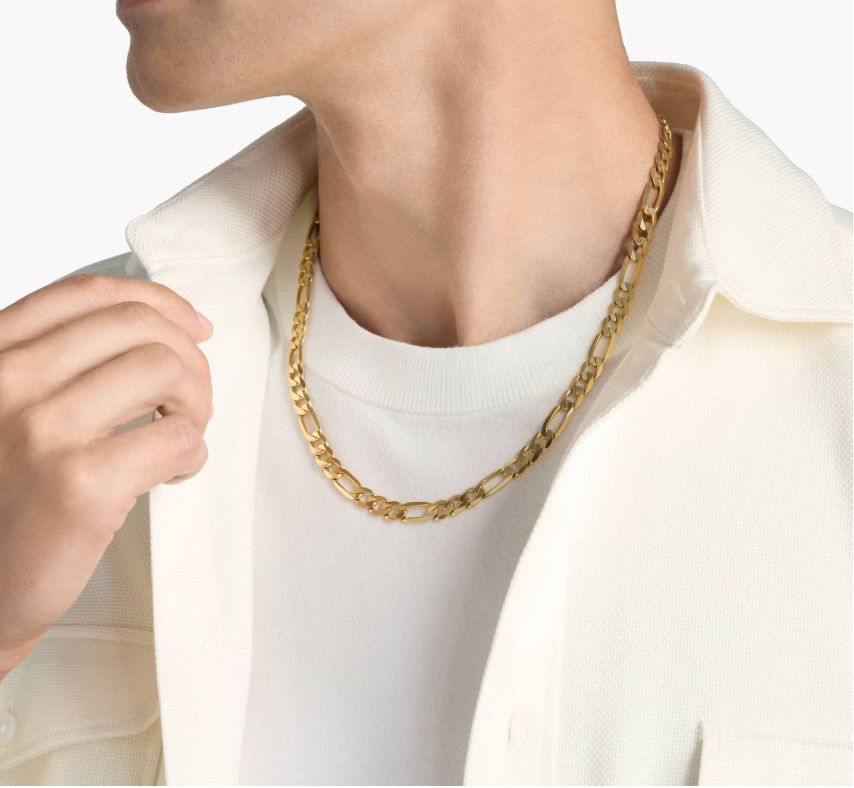 14KT Gold Chain - Figaro Design 22" 7.5mm
