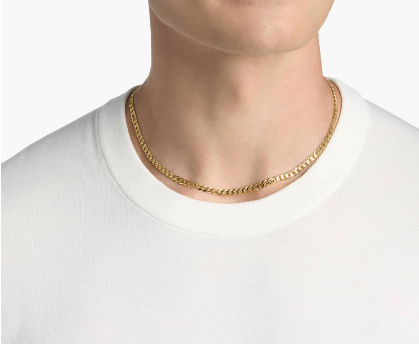 14KT Gold Chain - Flat Cuban Design 4.75mm 18"