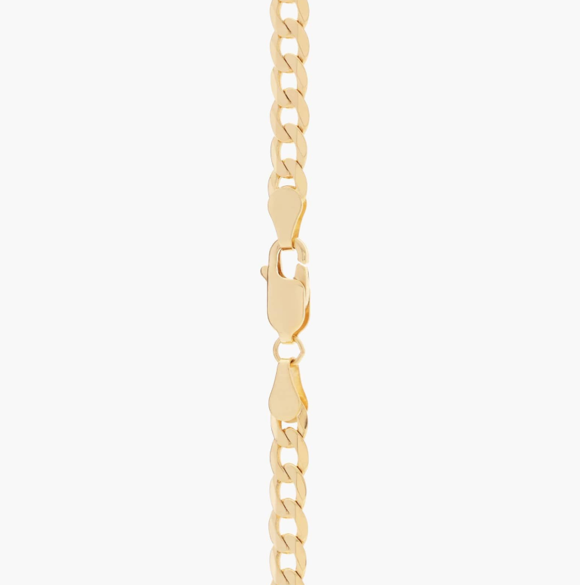14KT Gold Chain - Flat Cuban Design 4.75mm 18"