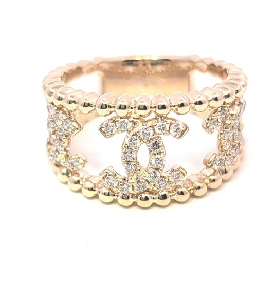 Diamond Ring - "CC" Design (0.80cts) in 14KT Yellow Gold
