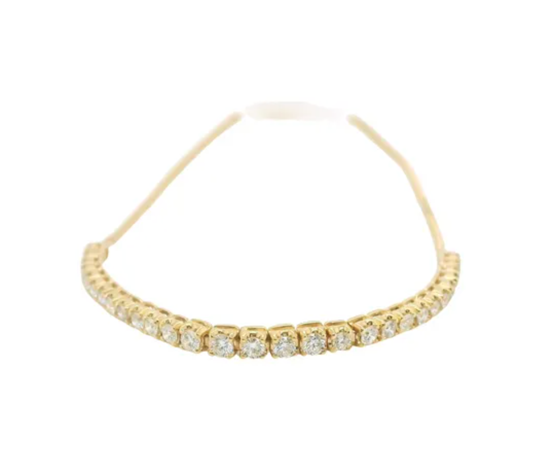Diamond Bolo Bracelet - Adjustable Bolo Design (0.60cts) in 14KT Yellow Gold