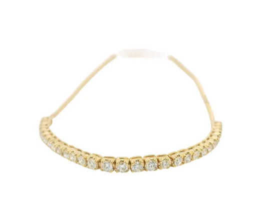 Diamond Bolo Bracelet - Adjustable Bolo Design (0.60cts) in 14KT Yellow Gold